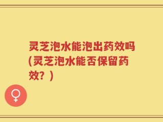 灵芝泡水能泡出药效吗(灵芝泡水能否保留药效？)