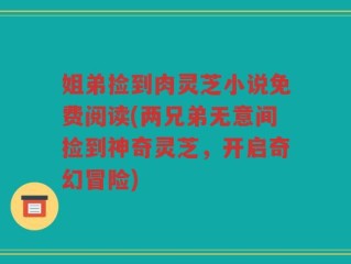 姐弟捡到肉灵芝小说免费阅读(两兄弟无意间捡到神奇灵芝，开启奇幻冒险)