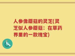 人参像蘑菇的灵芝(灵芝似人参蘑菇：在草药界里的一款瑰宝)