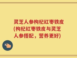 灵芝人参枸杞红枣铁皮(枸杞红枣铁皮与灵芝人参搭配，营养更好)