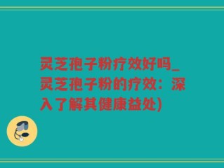 灵芝孢子粉疗效好吗_灵芝孢子粉的疗效：深入了解其健康益处)