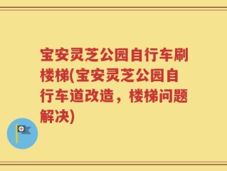 宝安灵芝公园自行车刷楼梯(宝安灵芝公园自行车道改造，楼梯问题解决)