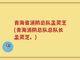 青海省消防总队孟灵芝(青海消防总队总队长孟灵芝。)