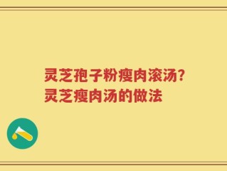 灵芝孢子粉瘦肉滚汤？灵芝瘦肉汤的做法