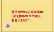 灵芝腺苷的功效和作用(灵芝提取物中的腺苷有什么好处？)