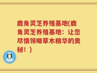鹿角灵芝养殖基地(鹿角灵芝养殖基地：让您尽情领略草木精华的奥秘！)