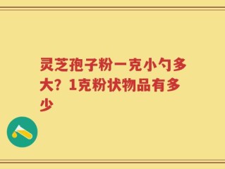 灵芝孢子粉一克小勺多大？1克粉状物品有多少
