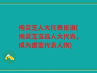 杨灵芝人大代表是谁(杨灵芝当选人大代表，成为重要代表人物)