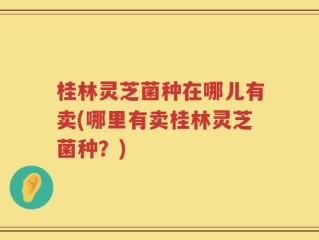 桂林灵芝菌种在哪儿有卖(哪里有卖桂林灵芝菌种？)