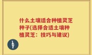 什么土壤适合种植灵芝种子(选择合适土壤种植灵芝：技巧与建议)