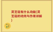 灵芝菇有什么功能(灵芝菇的功效与作用详解)