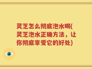 灵芝怎么彻底泡水喝(灵芝泡水正确方法，让你彻底享受它的好处)