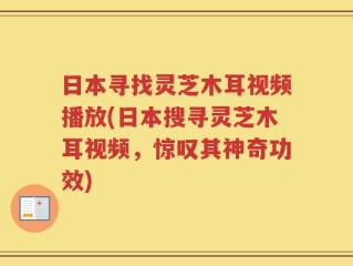 日本寻找灵芝木耳视频播放(日本搜寻灵芝木耳视频，惊叹其神奇功效)