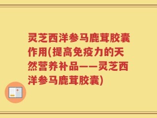 灵芝西洋参马鹿茸胶囊作用(提高免疫力的天然营养补品——灵芝西洋参马鹿茸胶囊)