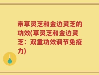 带草灵芝和金边灵芝的功效(草灵芝和金边灵芝：双重功效调节免疫力)