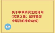 关于中草药灵芝的诗句(灵芝之美：赋诗赞颂中草药的神奇功效)