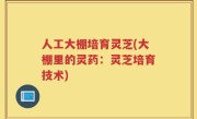 人工大棚培育灵芝(大棚里的灵药：灵芝培育技术)