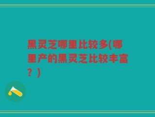 黑灵芝哪里比较多(哪里产的黑灵芝比较丰富？)