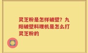 灵芝粉是怎样破壁？九阳破壁料理机是怎么打灵芝粉的