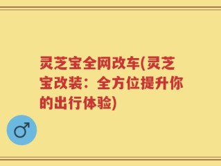 灵芝宝全网改车(灵芝宝改装：全方位提升你的出行体验)