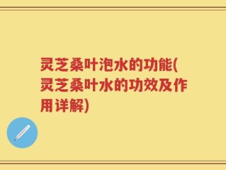 灵芝桑叶泡水的功能(灵芝桑叶水的功效及作用详解)