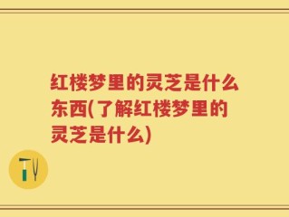 红楼梦里的灵芝是什么东西(了解红楼梦里的灵芝是什么)