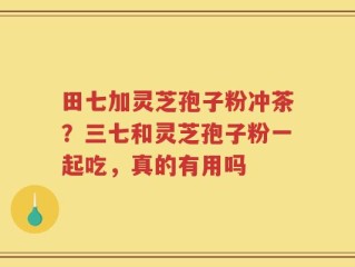 田七加灵芝孢子粉冲茶？三七和灵芝孢子粉一起吃，真的有用吗