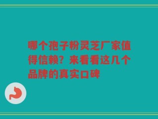 哪个孢子粉灵芝厂家值得信赖？来看看这几个品牌的真实口碑