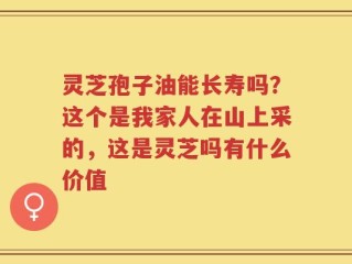 灵芝孢子油能长寿吗？这个是我家人在山上采的，这是灵芝吗有什么价值