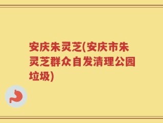 安庆朱灵芝(安庆市朱灵芝群众自发清理公园垃圾)