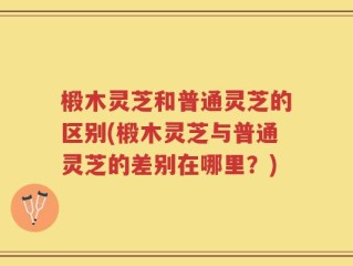 椴木灵芝和普通灵芝的区别(椴木灵芝与普通灵芝的差别在哪里？)