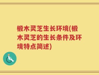 椴木灵芝生长环境(椴木灵芝的生长条件及环境特点简述)
