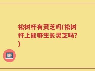 松树杆有灵芝吗(松树杆上能够生长灵芝吗？)