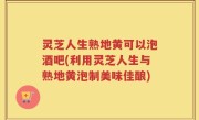 灵芝人生熟地黄可以泡酒吧(利用灵芝人生与熟地黄泡制美味佳酿)