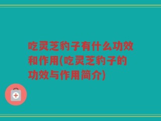 吃灵芝豹子有什么功效和作用(吃灵芝豹子的功效与作用简介)
