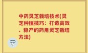 中药灵芝栽培技术(灵芝种植技巧：打造高效、稳产的药用灵芝栽培方法)