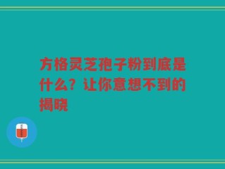 方格灵芝孢子粉到底是什么？让你意想不到的揭晓