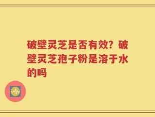 破壁灵芝是否有效？破壁灵芝孢子粉是溶于水的吗