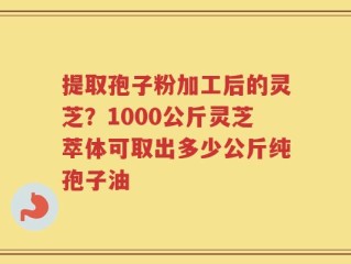 提取孢子粉加工后的灵芝？1000公斤灵芝萃体可取出多少公斤纯孢子油