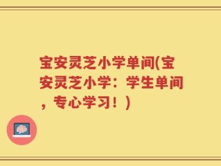 宝安灵芝小学单间(宝安灵芝小学：学生单间，专心学习！)