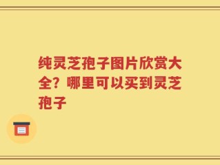 纯灵芝孢子图片欣赏大全？哪里可以买到灵芝孢子