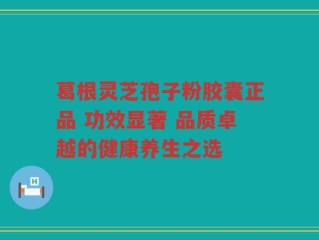 葛根灵芝孢子粉胶囊正品 功效显著 品质卓越的健康养生之选