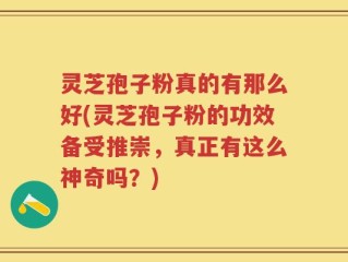 灵芝孢子粉真的有那么好(灵芝孢子粉的功效备受推崇，真正有这么神奇吗？)