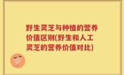 野生灵芝与种植的营养价值区别(野生和人工灵芝的营养价值对比)