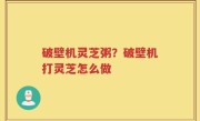 破壁机灵芝粥？破壁机打灵芝怎么做