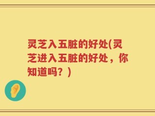 灵芝入五脏的好处(灵芝进入五脏的好处，你知道吗？)