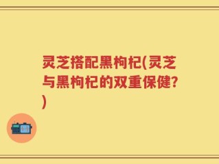 灵芝搭配黑枸杞(灵芝与黑枸杞的双重保健？)