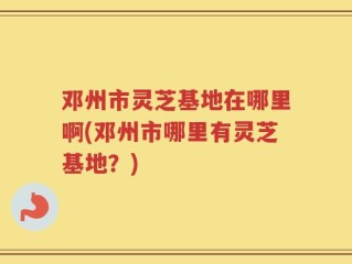 邓州市灵芝基地在哪里啊(邓州市哪里有灵芝基地？)