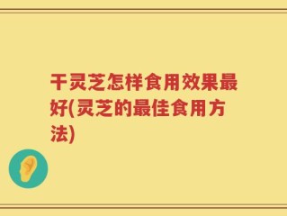干灵芝怎样食用效果最好(灵芝的最佳食用方法)