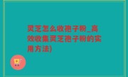 灵芝怎么收孢子粉_高效收集灵芝孢子粉的实用方法)